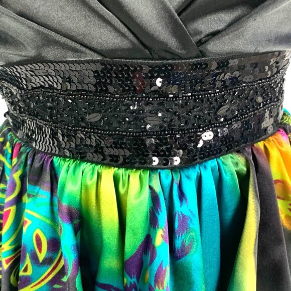 Xtraordinary Y2K Strapless Mini Cocktail Dress 7 Bubble Hem Satin Prom Hoco - Picture 3 of 11